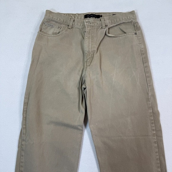 VTG Calvin Klein‎ Jeans 34x30 Beige Denim Easy Fit 100% Cotton Y2k - Picture 1 of 11
